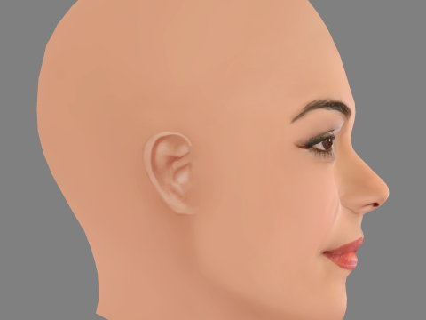 Taina Muller Head - No Hair - Low poly head for game Model 3D