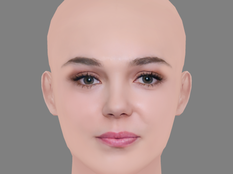 Synnove Karlsen Head - No Hair - Low poly head for game 3D Модель