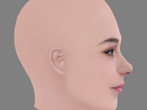 Synnove Karlsen Head - No Hair - Low poly head for game 3D Модель