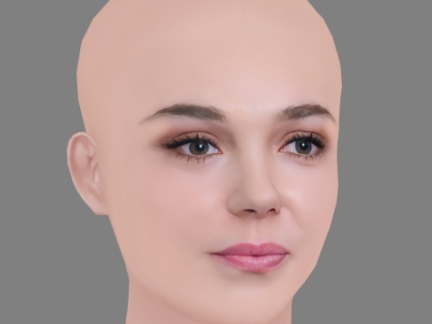 Synnove Karlsen Head - No Hair - Low poly head for game 3D Модель
