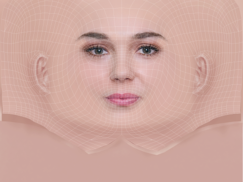 Synnove Karlsen Head - No Hair - Low poly head for game 3D Модель