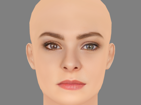 Sydney Wade Head - No Hair - Low poly head for game 3D Model