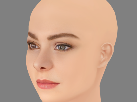 Sydney Wade Head - No Hair - Low poly head for game 3D Model