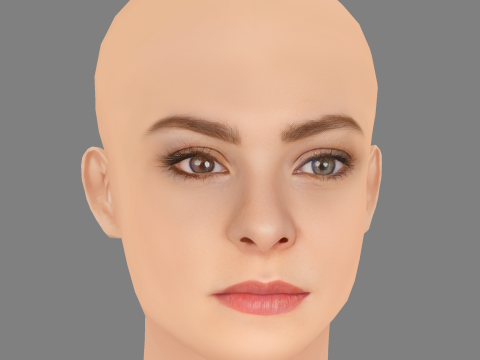 Sydney Wade Head - No Hair - Low poly head for game 3D Model