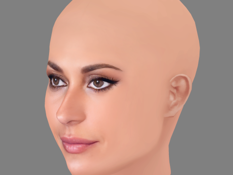 Sveva Alviti Head - No Hair - Low poly head for game 3D Model