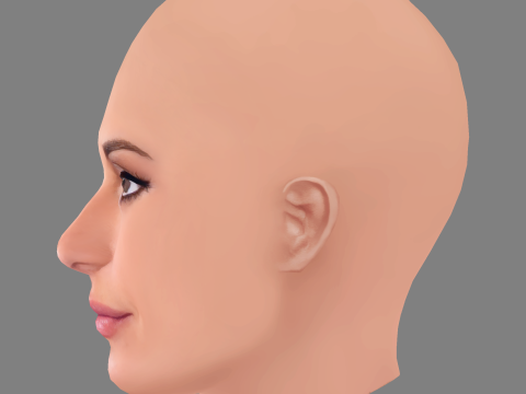 Sveva Alviti Head - No Hair - Low poly head for game 3D Model