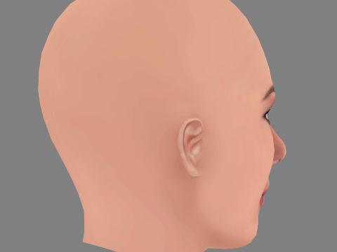 Sveva Alviti Head - No Hair - Low poly head for game 3D Model