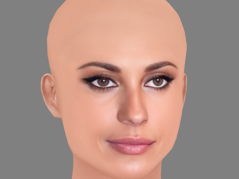 Sveva Alviti Head - No Hair - Low poly head for game 3D Model