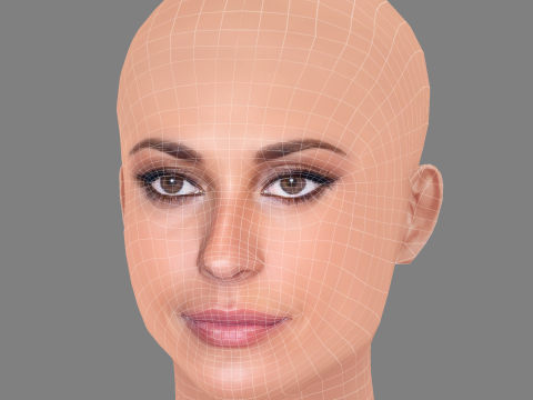 Sveva Alviti Head - No Hair - Low poly head for game 3D Model