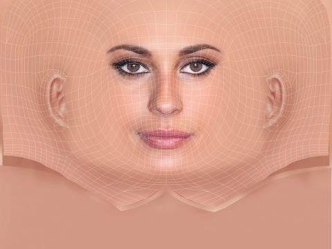 Sveva Alviti Head - No Hair - Low poly head for game 3D Model
