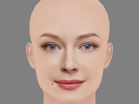 Svetlana Khodchenkova Head - No Hair - Low poly head for game 3D Model