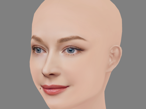 Svetlana Khodchenkova Head - No Hair - Low poly head for game 3D Model