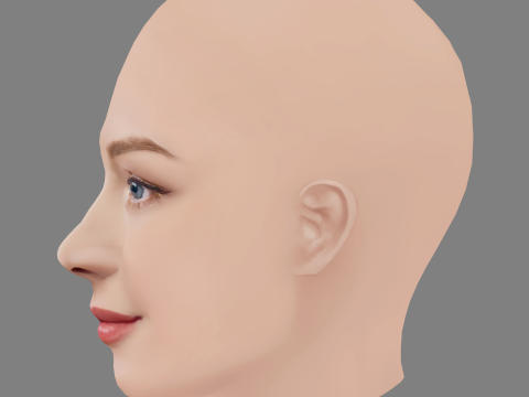 Svetlana Khodchenkova Head - No Hair - Low poly head for game 3D Model