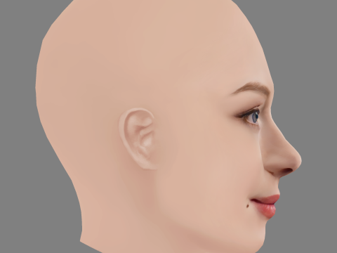 Svetlana Khodchenkova Head - No Hair - Low poly head for game 3D Model