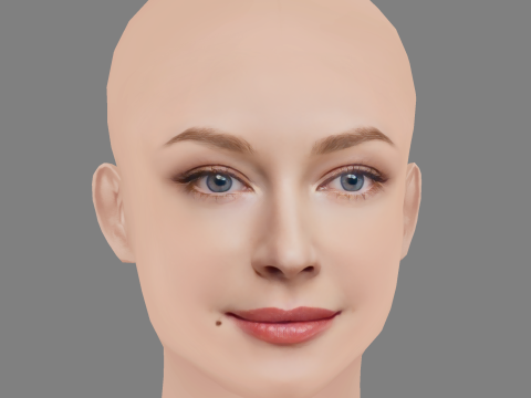 Svetlana Khodchenkova Head - No Hair - Low poly head for game 3D Model