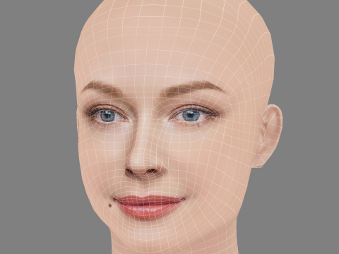Svetlana Khodchenkova Head - No Hair - Low poly head for game 3D Model
