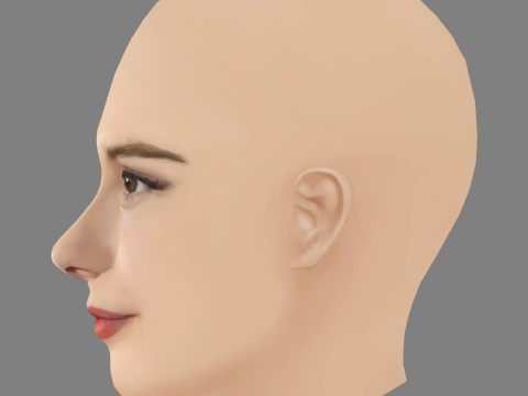 Stefanie Scott Head - No Hair - Low poly head for game 3D Model