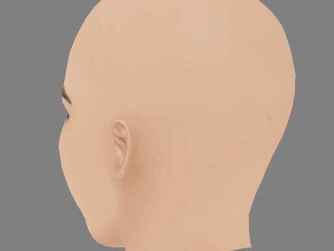 Stefanie Scott Head - No Hair - Low poly head for game 3D Model