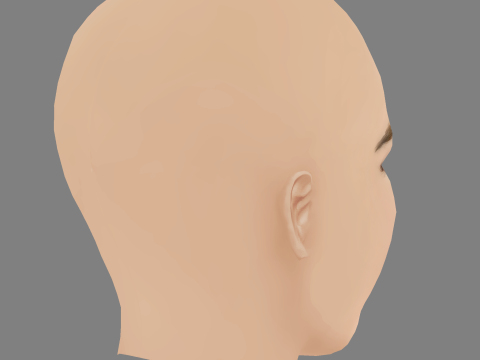 Stefanie Scott Head - No Hair - Low poly head for game 3D Model
