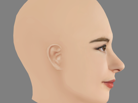 Stefanie Scott Head - No Hair - Low poly head for game 3D Model