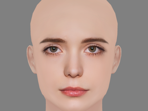 Stacy Martin Head - No Hair - Low poly head for game Model 3D