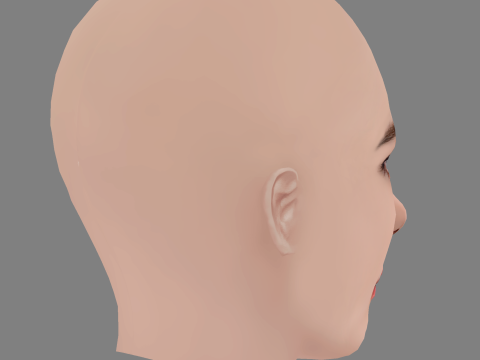 Stacy Martin Head - No Hair - Low poly head for game Model 3D