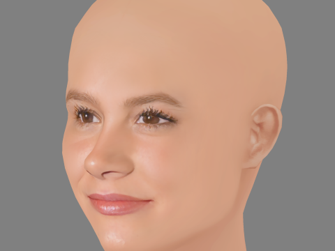 Sosie Bacon Head - No Hair - Low poly head for game 3D Модель