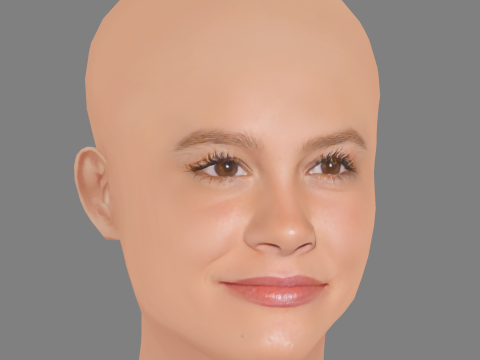 Sosie Bacon Head - No Hair - Low poly head for game 3D Модель