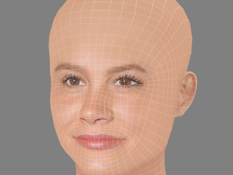Sosie Bacon Head - No Hair - Low poly head for game 3D Модель