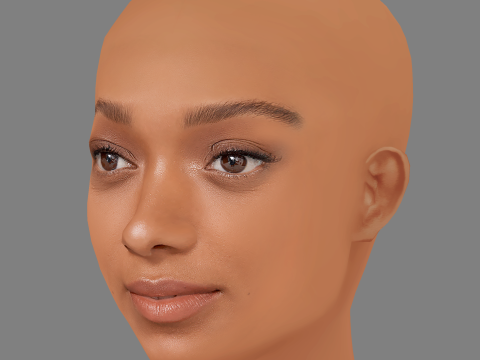 Sophie Wilde Head - No Hair - Low poly head for game Model 3D