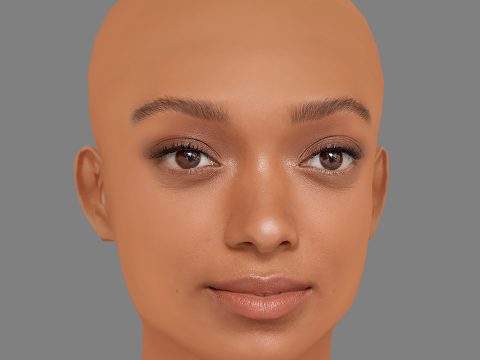 Sophie Wilde Head - No Hair - Low poly head for game Model 3D