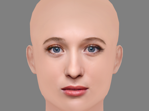 Sophie Lowe Head - No Hair - Low poly head for game 3D Model