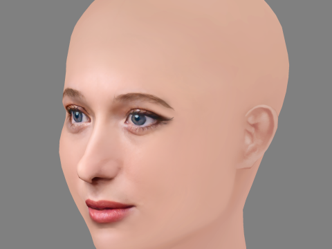 Sophie Lowe Head - No Hair - Low poly head for game 3D Model