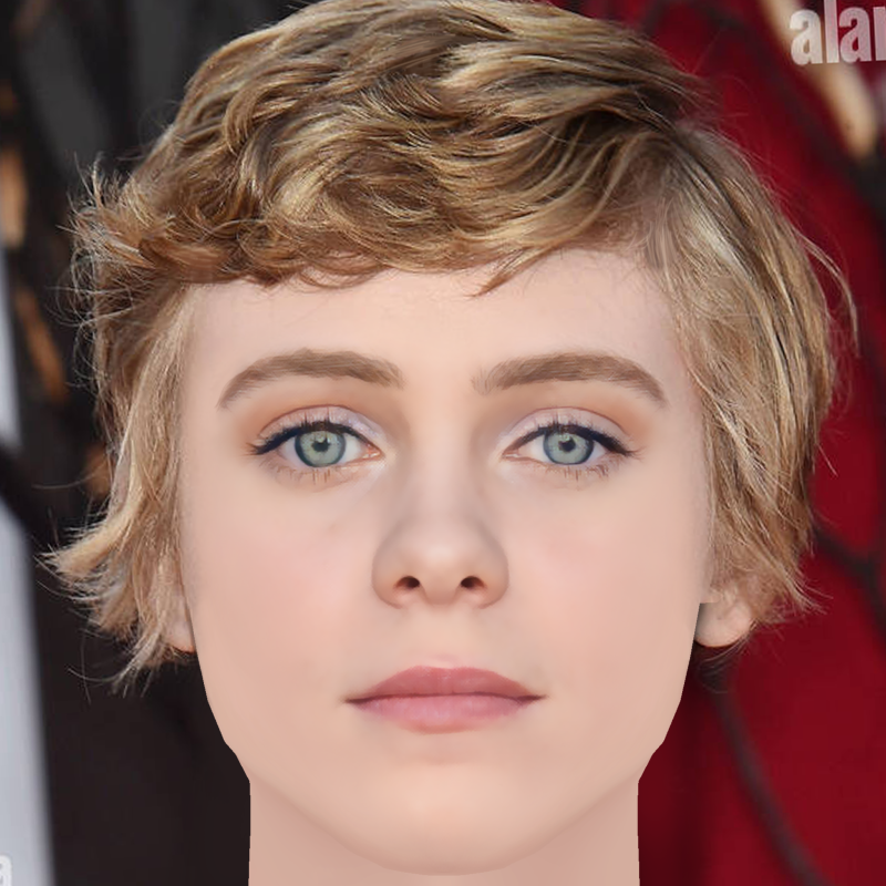 Sophia Lillis Head - No Hair - Low poly head for game 3D Модель .c4d .max .obj .3ds .fbx .stl .blend