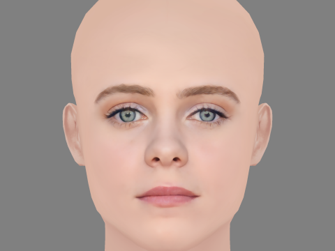 Sophia Lillis Head - No Hair - Low poly head for game 3D Модель
