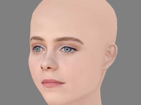 Sophia Lillis Head - No Hair - Low poly head for game 3D Модель