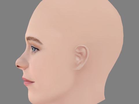 Sophia Lillis Head - No Hair - Low poly head for game 3D Модель