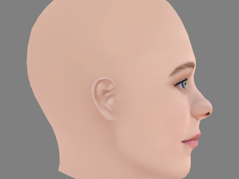 Sophia Lillis Head - No Hair - Low poly head for game 3D Модель