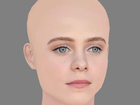 Sophia Lillis Head - No Hair - Low poly head for game 3D Модель