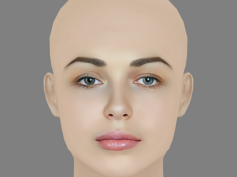 Sofya Sinitsyna Head - No Hair - Low poly head for game 3Dモデル