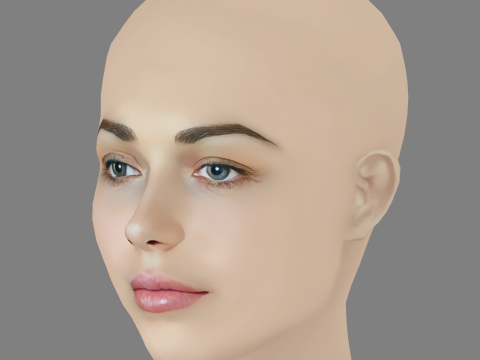 Sofya Sinitsyna Head - No Hair - Low poly head for game 3Dモデル
