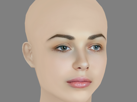 Sofya Sinitsyna Head - No Hair - Low poly head for game 3Dモデル