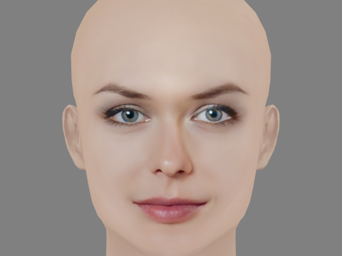 Sofya Shutkina Head - No Hair - Low poly head for game Modèle 3D