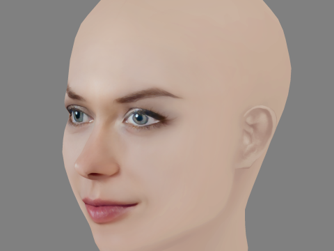 Sofya Shutkina Head - No Hair - Low poly head for game Modèle 3D