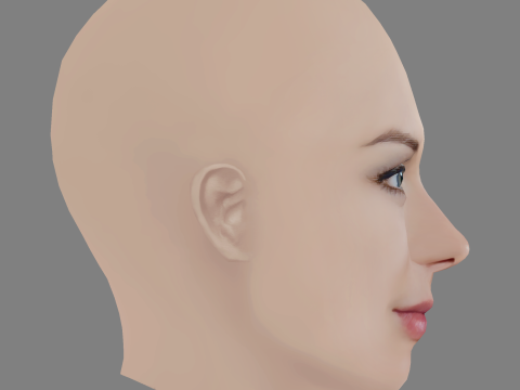 Sofya Shutkina Head - No Hair - Low poly head for game Modèle 3D
