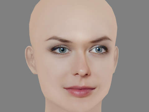 Sofya Shutkina Head - No Hair - Low poly head for game Modèle 3D