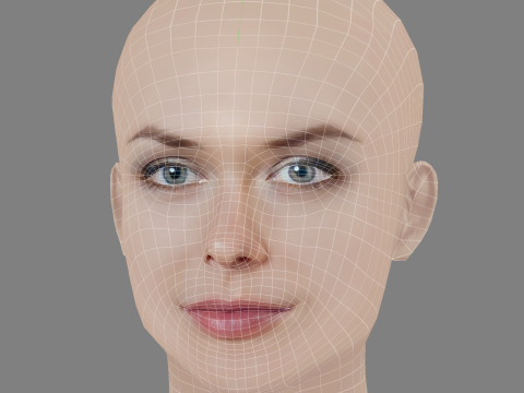 Sofya Shutkina Head - No Hair - Low poly head for game Modèle 3D