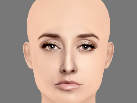 Sofia Sisniega Head - No Hair - Low poly head for game Model 3D