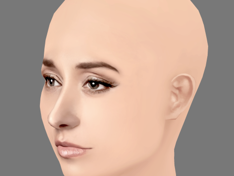 Sofia Sisniega Head - No Hair - Low poly head for game Model 3D