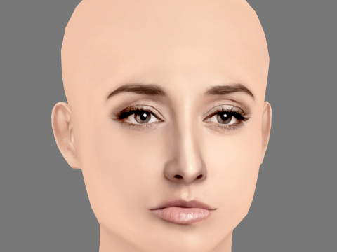 Sofia Sisniega Head - No Hair - Low poly head for game Model 3D